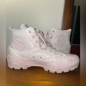 Pink High Top Leather Converse
